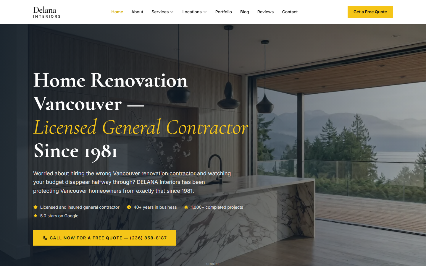 DELANA Interiors website — IshaanEx Digital case study, West Vancouver BC