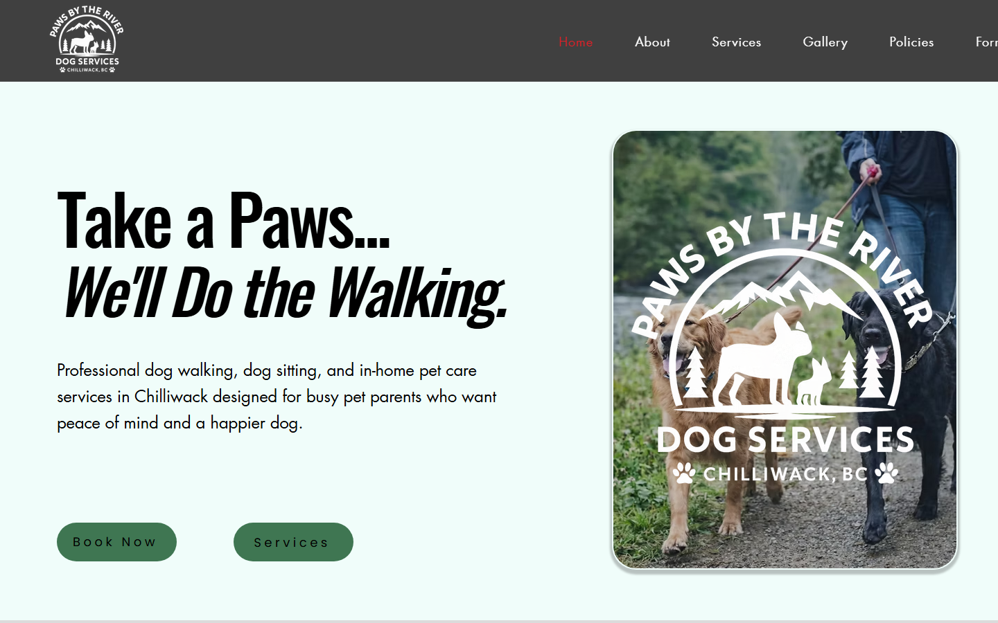 Paws by the River website — IshaanEx Digital case study, Chilliwack BC