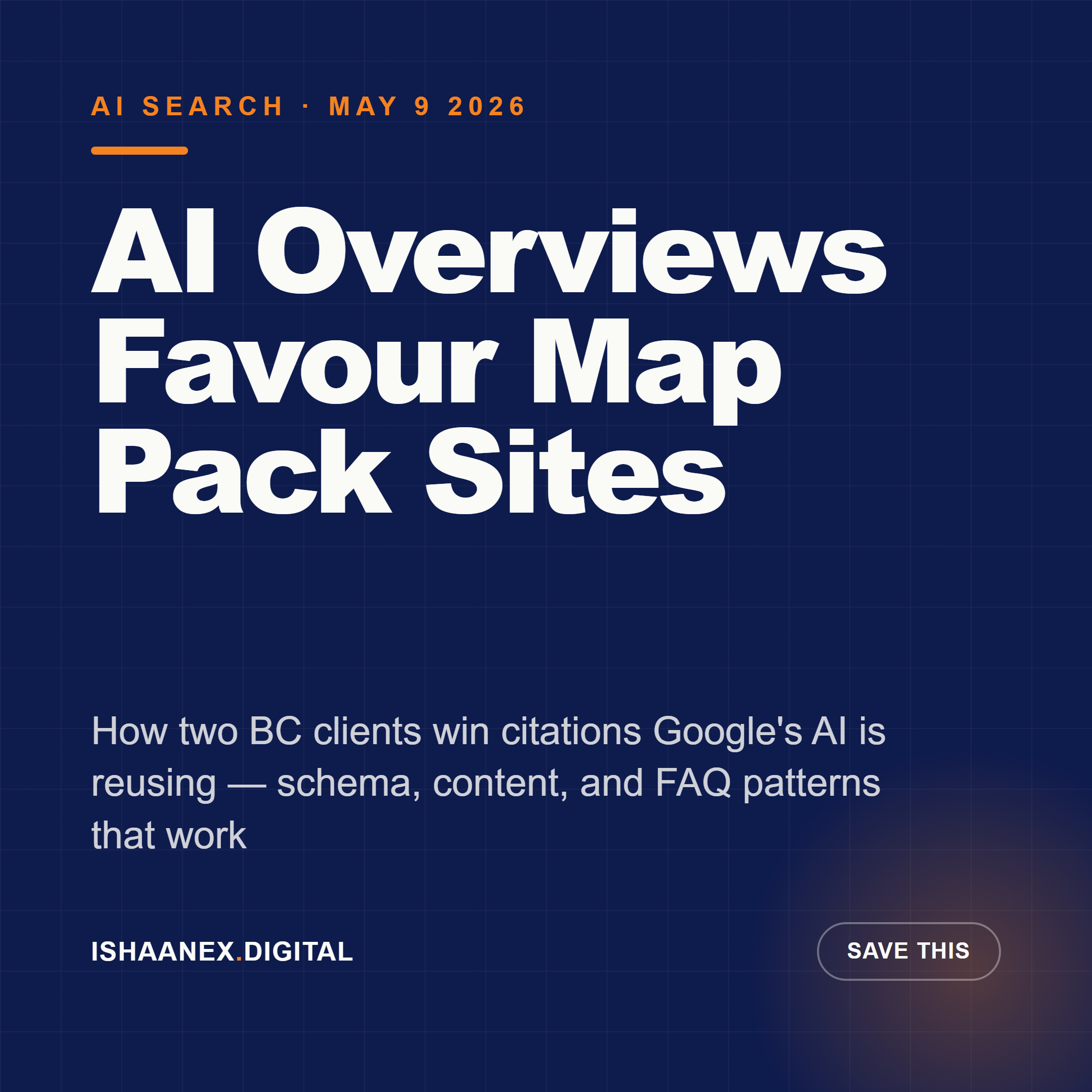 The IshaanEx Digital local-page playbook — five steps that win Map Pack ranking and AI Overview citations on BC service queries